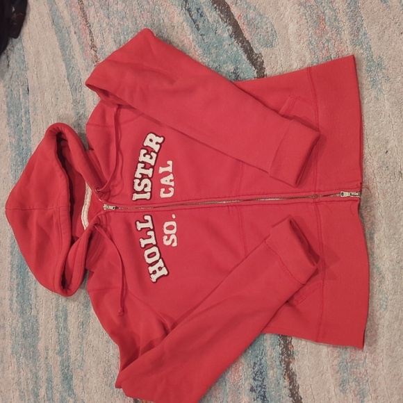 Y2k Hollister XL Full Zip Hoodie Pockets Spell Out - Picture 1 of 7